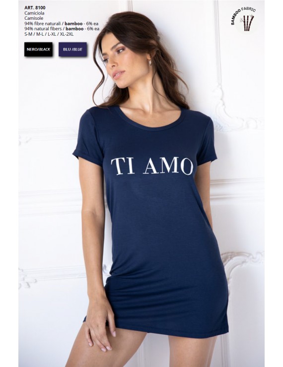 Camicia da notte donna manica corta con stampa