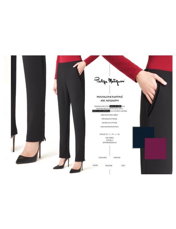 PHILIPPE MATIGNON  Pantalone RAFFINE' art 13242