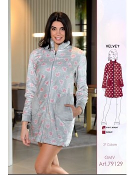 GIANMARCO VENTURI Vestaglia donna VELVET in coral art 79129