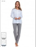 MYPI Pigiama donna cotone lungo aperto art 3241