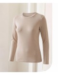 JADEA Maglia donna manica lunga girocollo in micromodal e cashmere Art. 5331