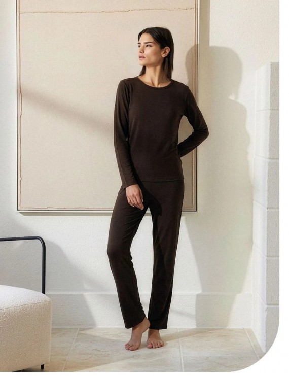 JADEA Pantalone donna lungo in micromodal e cashmere Art. 5332