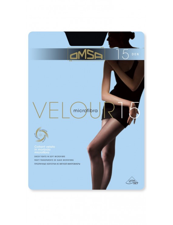 OMSA Velour 15 Collant microfibra velato art 204 colore NERO